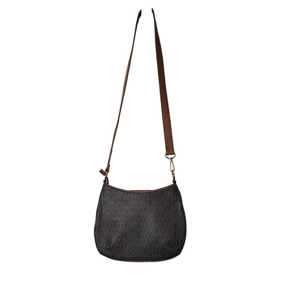 Jones New York Brown Signature Monogram Vinyl Crossbody Shoulder Bag W/Adj strap - Picture 4 of 12